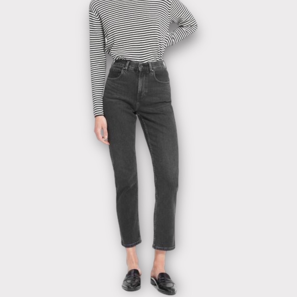 Everlane The Cheeky Straight Jean High Rise Washed Black